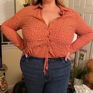 Crop Button-down top